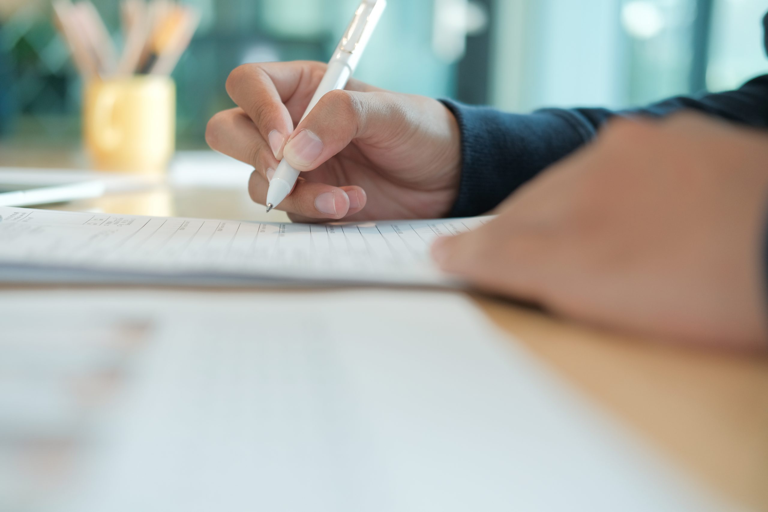 candidate applicant fill out application form. man signing contract agreement. employment recruitment concept