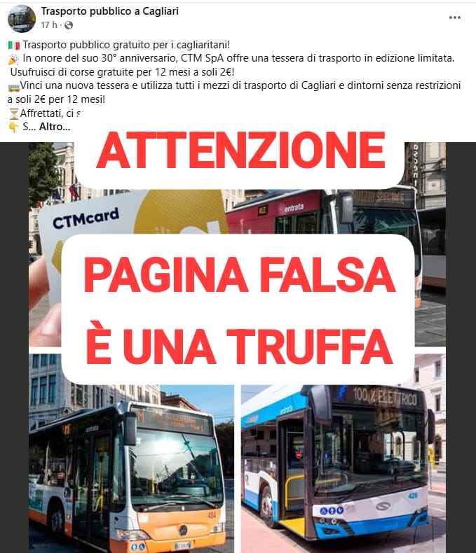 ATTENZIONE TRUFFA! Pagina falsa!
